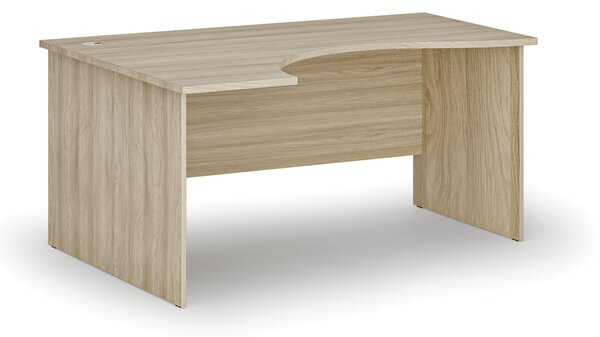 Ergonomický kancelářský psací stůl PRIMO WOOD, 160x120 cm, levý, dub přírodní
