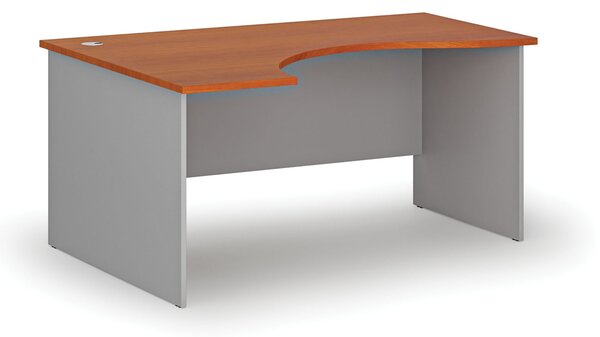 Ergonomický kancelářský psací stůl PRIMO GRAY, 160x120 cm, levý, šedá/třešeň