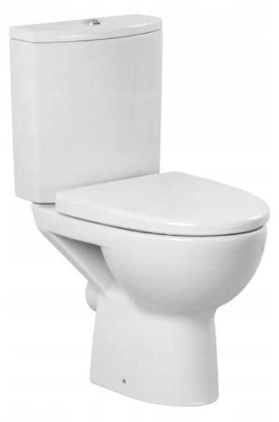 Cersanit Parva, kombi wc s horizontálním odtokem, boční přívod vody a splachováním 3/6L + antibakteriálním sedátkem z doruplastu s pomalým zavíráním,…