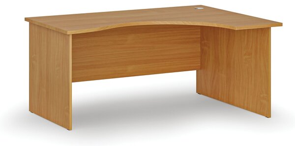 Ergonomický kancelářský psací stůl PRIMO WOOD, 160x120 cm, pravý, buk