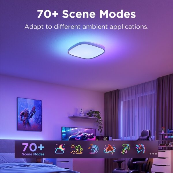 Govee - LED RGBIC Stmívatelné stropní svítidlo LED/24W/230V 2700-6500K Wi-Fi