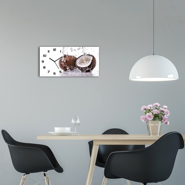 Skleněné hodiny na stěnu tiché Kokos a voda pl_zsp_60x30_f_53134476