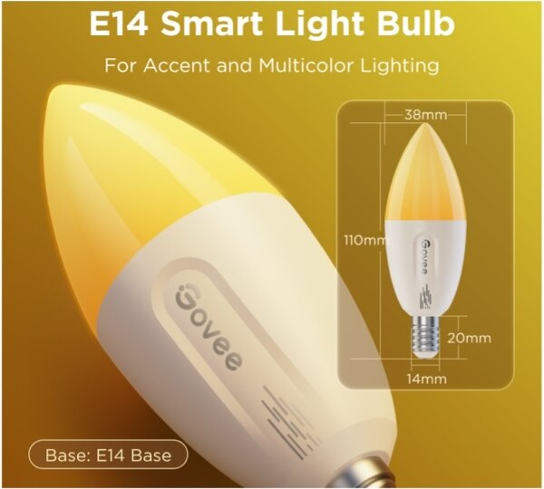SADA 2x LED RGBWW Stmívatelná žárovka E14/5W/230V 2700-6500K Wi-Fi - Govee