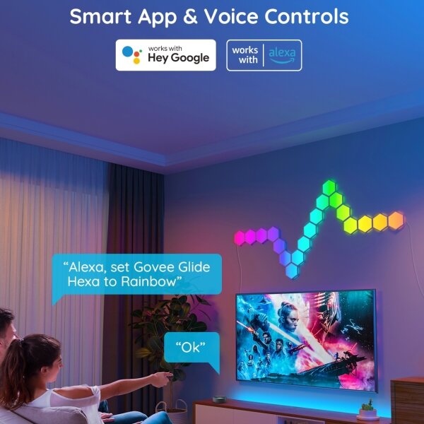 Govee - LED RGB Stmívatelný panel LED/36W/230V Wi-Fi