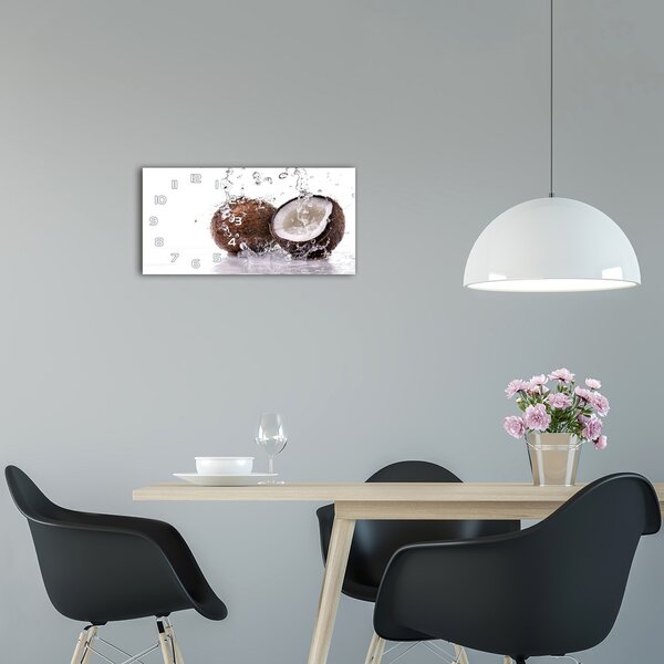 Skleněné hodiny na stěnu tiché Kokos a voda pl_zsp_60x30_f_53134476