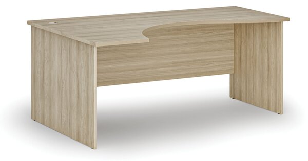 Ergonomický kancelářský psací stůl PRIMO WOOD, 180x120 cm, levý, dub přírodní