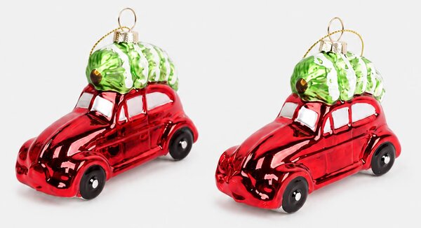 Sinsay - Vánoční baňky ve tvaru aut 2 pack - vícebarevná