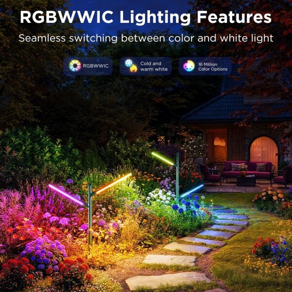 Govee-SADA 2x LED RGBICWW Stm. venkovní lampa LED/36W/230V IP66 2700-6500K Wi-Fi