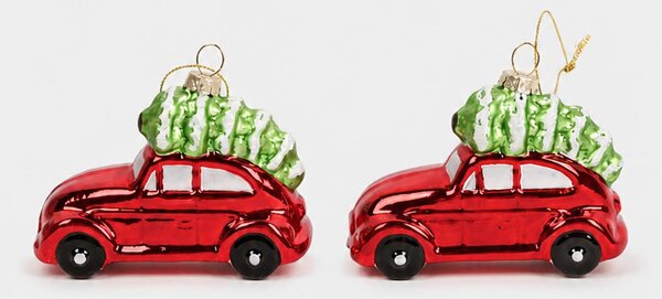 Sinsay - Vánoční baňky ve tvaru aut 2 pack - vícebarevná