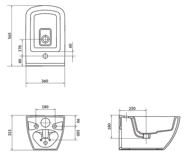 Cersanit Virgo - závěsný bidet, bílá, K118-001