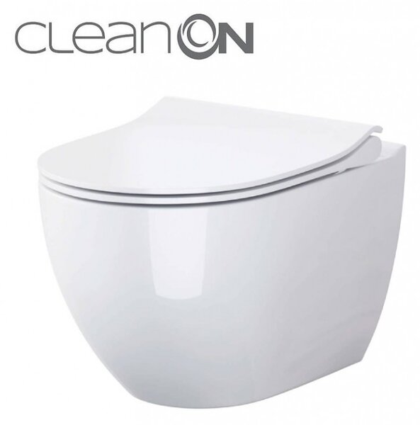 Cersanit ZEN - závěsná wc mísa CleanOn s pomalu padajícím sedátkem, bílá, S701-428