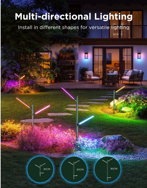 Govee-SADA 2x LED RGBICWW Stm. venkovní lampa LED/36W/230V IP66 2700-6500K Wi-Fi