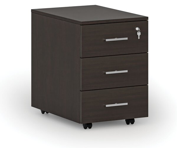Kancelářský mobilní kontejner PRIMO WOOD, 3 zásuvky, wenge