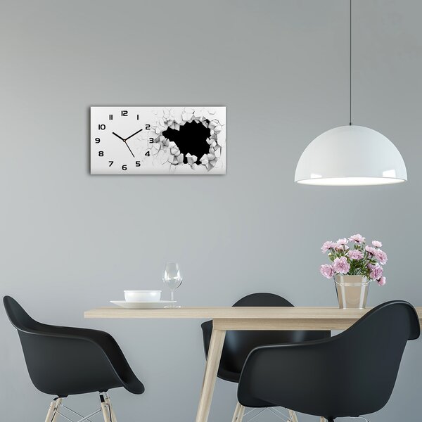Skleněné hodiny na stěnu Díra ve stěně pl_zsp_60x30_f_53922873