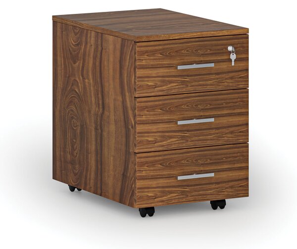 Kancelářský mobilní kontejner PRIMO WOOD, 3 zásuvky, ořech