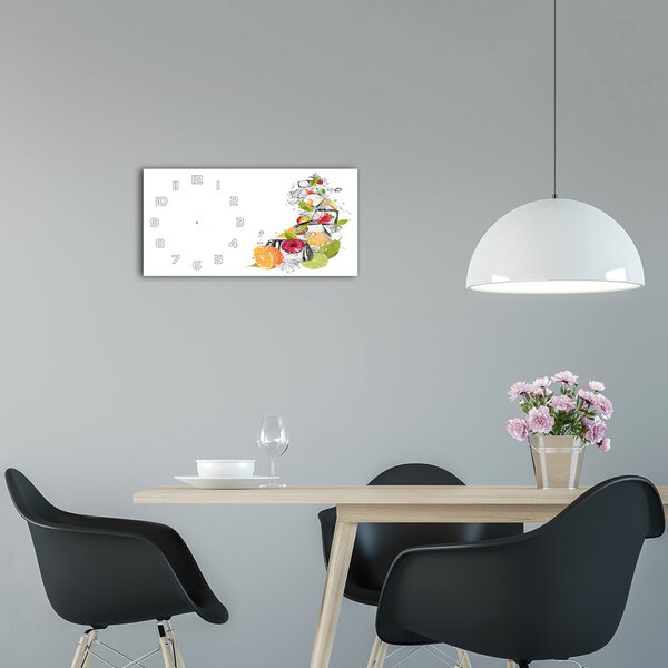 Skleněné hodiny na stěnu tiché Ovoce s ledem pl_zsp_60x30_f_54963414