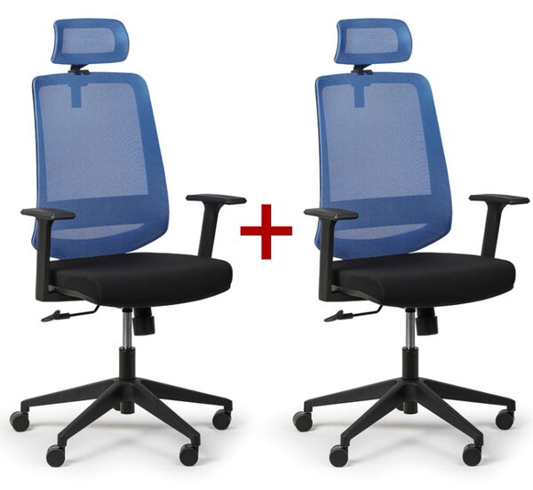 Kancelářská židle RICH 1+1 ZDARMA, modrá
