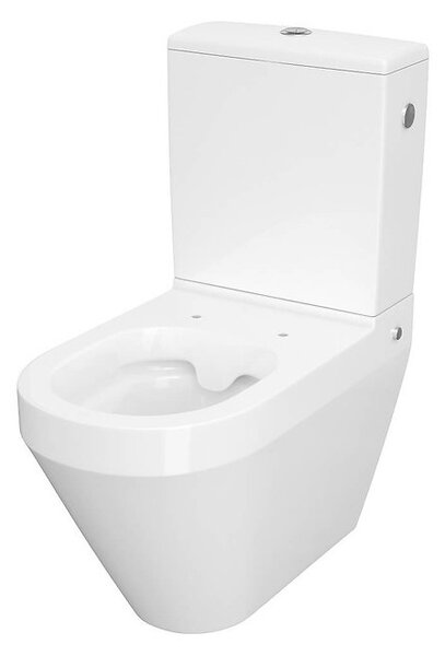 Cersanit Crea Clean On, oválná kombi mísa včetně Slim sedátka z duroplastu, bílá, K114-023