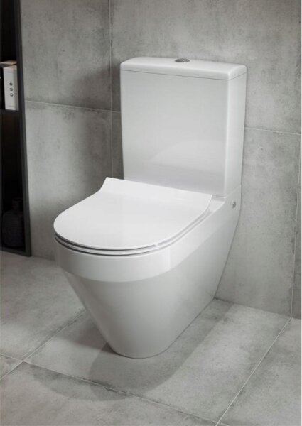 Cersanit Crea Clean On, oválná kombi mísa včetně Slim sedátka z duroplastu, bílá, K114-023