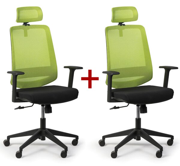 Kancelářská židle RICH 1+1 ZDARMA, zelená