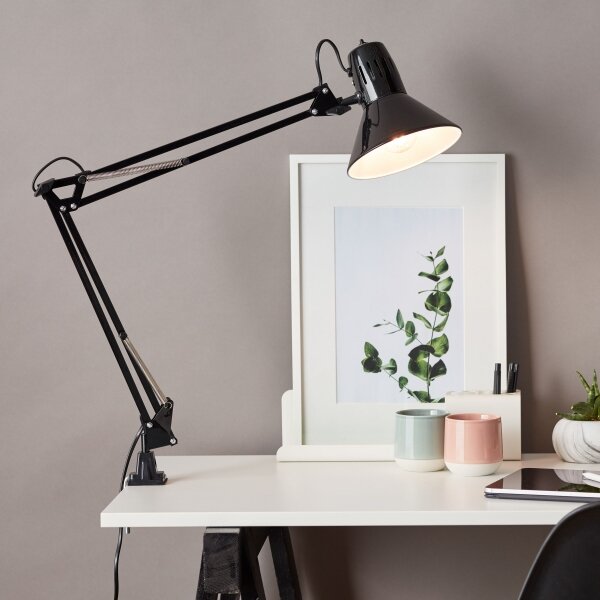 Brilliant - Stolní lampa s klipem HOBBY 1xE27/40W/230V černá