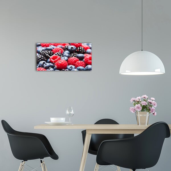 Moderní skleněné hodiny na stěnu Lesní ovoce pl_zsp_60x30_f_55354220
