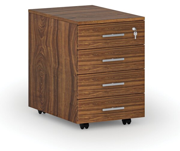 Kancelářský mobilní kontejner PRIMO WOOD, 4 zásuvky, ořech