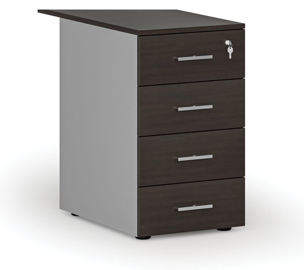 Kancelářský přístavný zásuvkový kontejner PRIMO GRAY, 4 zásuvky, šedá/wenge