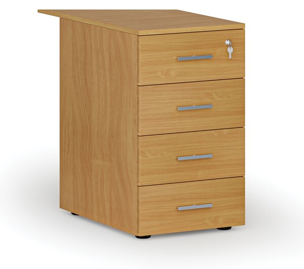 Kancelářský přístavný zásuvkový kontejner PRIMO WOOD, 4 zásuvky, buk