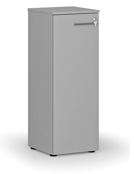 Nízká kancelářská skříň s dveřmi PRIMO GRAY, 400 x 420 x 1087 mm, šedá