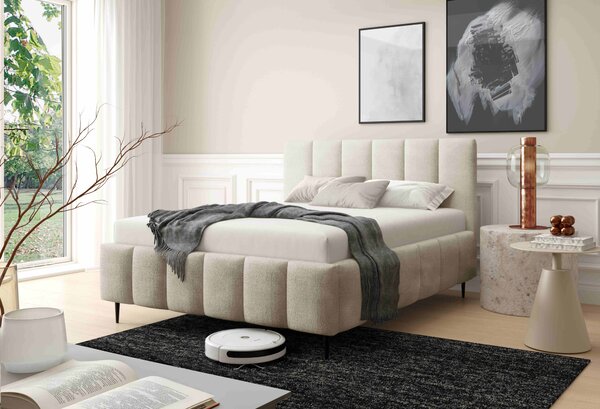 Manželská čalouněná postel 140x200 SERAFINA LEG - ecru 1