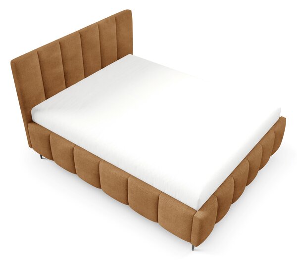 Manželská čalouněná postel 140x200 SERAFINA LEG - koniak