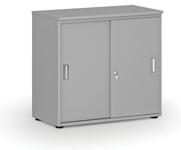 Kancelářská skříň se zasouvacími dveřmi PRIMO GRAY, 800 x 420 x 740 mm, šedá