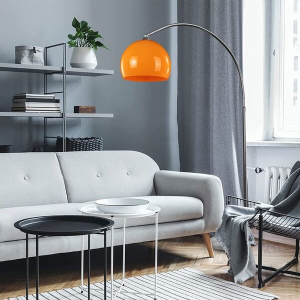 Jago Stojací oblouková lampa, oranžová, 145 - 220 cm