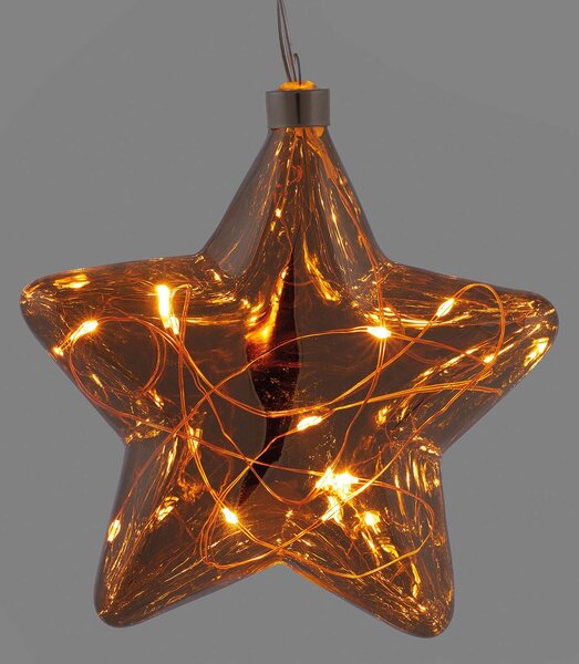 LED skleněná hvězda perly světelný řetěz, baterie