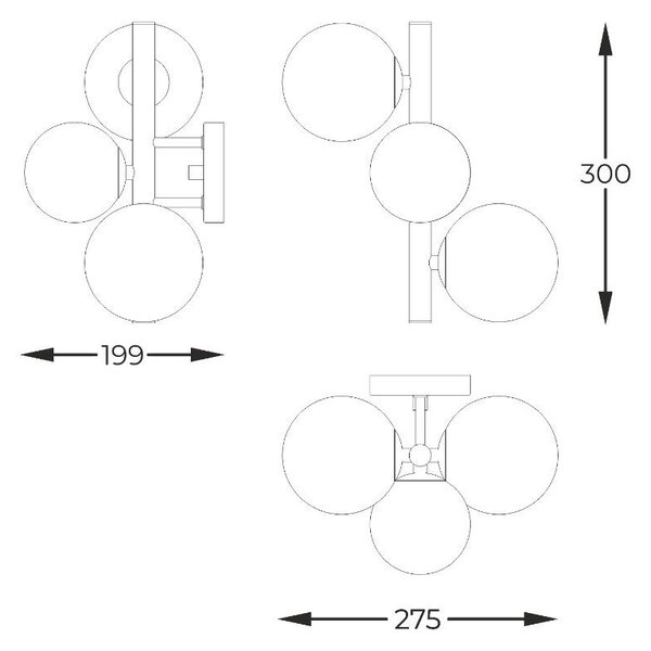 Zuma Line W0454-03U-F7AA nástěnné svítidlo MOLECULE | 28W G9