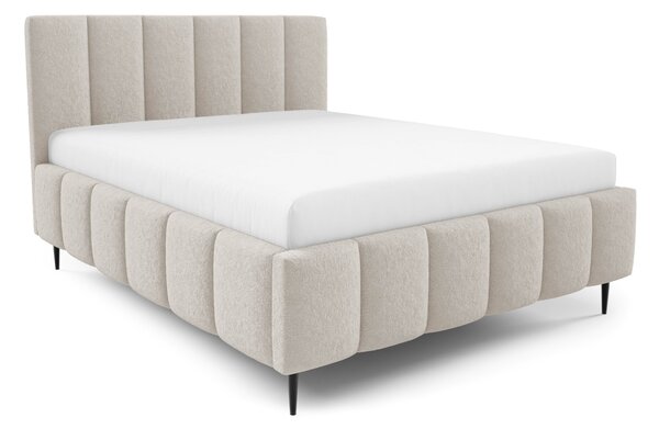 Manželská čalouněná postel 140x200 SERAFINA LEG - světle béžová