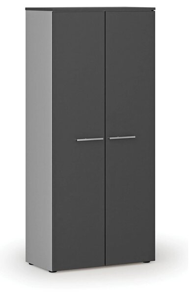 Šatní skříň s výsuvem PRIMO GRAY, 800 x 420 x 1781 mm, šedá/grafit