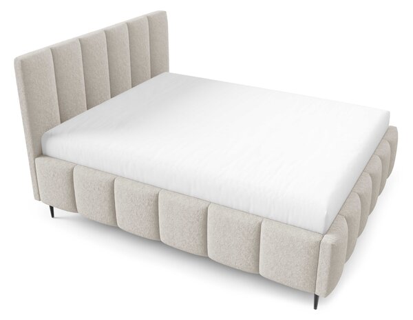 Manželská čalouněná postel 140x200 SERAFINA LEG - světle béžová