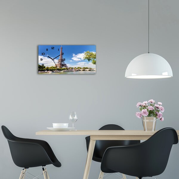 Skleněné hodiny na stěnu Eiffelova věž Paříž pl_zsp_60x30_f_59254074