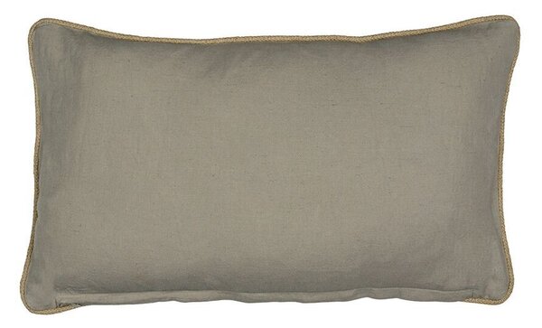 Šedý plátěný polštář s jutovým lemováním Jutei - 30*15*50cm - Mars & More