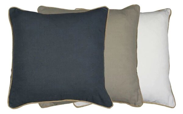 Bílý plátěný polštář s jutovým lemováním Jutei - 45*15*45 cm - Mars & More