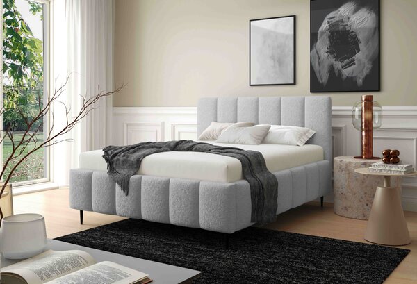 Manželská čalouněná postel 140x200 SERAFINA LEG - světle šedá