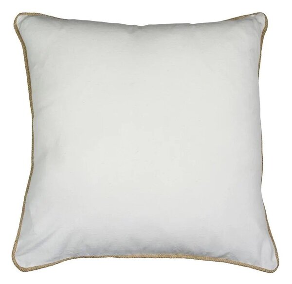 Bílý plátěný polštář s jutovým lemováním Jutei - 45*15*45 cm - Mars & More