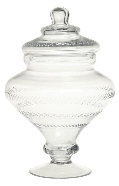 Skleněná nádoba dóza na noze s víkem Trinna - Ø 18*27 cm / 1,5L - Chic Antique