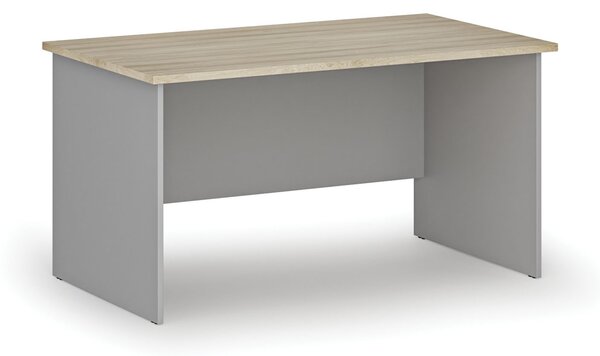 Kancelářský psací stůl PRIMO GRAY, 140x80 cm, šedá/dub přírodní