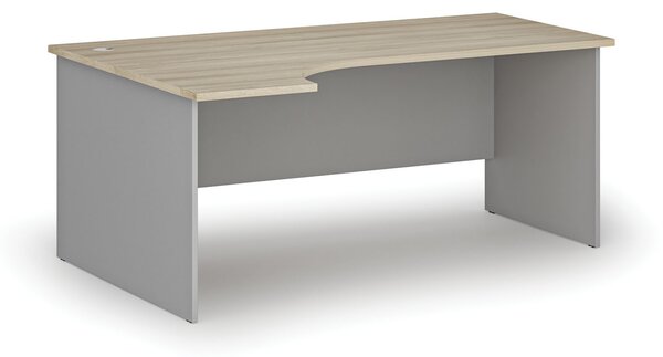 Rohový kancelářský psací stůl PRIMO GRAY, 180x120 cm, levý, šedá/dub přírodní
