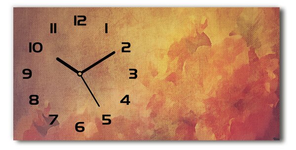 Moderní skleněné hodiny na stěnu Květiny pl_zsp_60x30_f_60140428