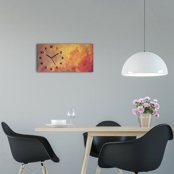 Moderní skleněné hodiny na stěnu Květiny pl_zsp_60x30_f_60140428