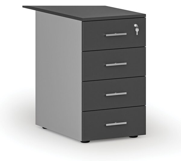Kancelářský přístavný zásuvkový kontejner PRIMO GRAY, 4 zásuvky, šedá/grafit